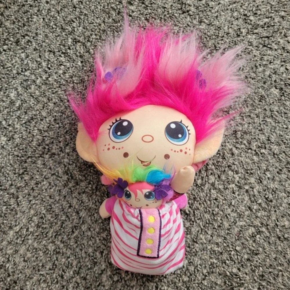FlipZee‎ Trolls 2018  Pink Hair Plush Doll Convertible Lot with Mini Troll